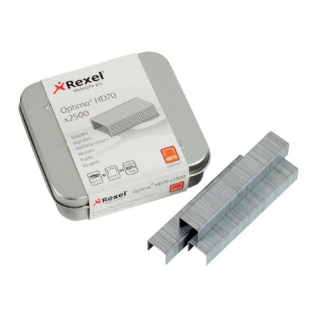 Rexel Optima HD70 - Punti metallici - acciaio - argento metallizzato - pacco da 2500 - per P/N: 2102359