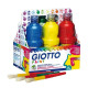 Schoolpack Giotto Tempera Pronta 6 colori assortiti da 500ml ricca e densa comprende 3 pennellotti e 2 stencils decorativi