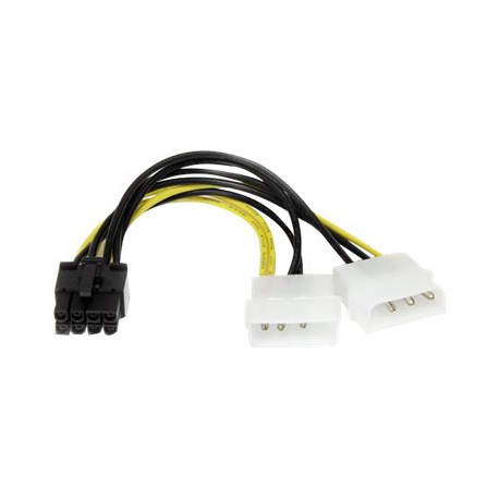 StarTech.com Adattatore cavo di alimentazione LP4 a scheda video PCI Express 8 pin da 15 cm - Adattatore di alimentazione - Ali