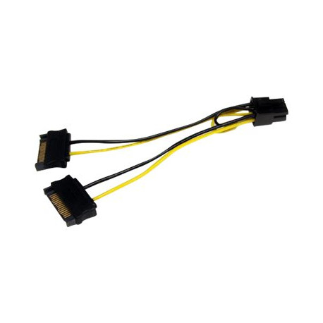 StarTech.com Adattatore cavo di alimentazione SATA a scheda video PCI Express 6 pin da 15 cm - Cavo di alimentazione - alimenta