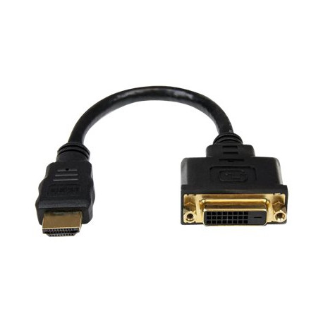 StarTech.com Adattatore cavo video HDMI a DVI-D da 20 cm - HDMI maschio a DVI femmina - Adattatore video - HDMI maschio a DVI-D