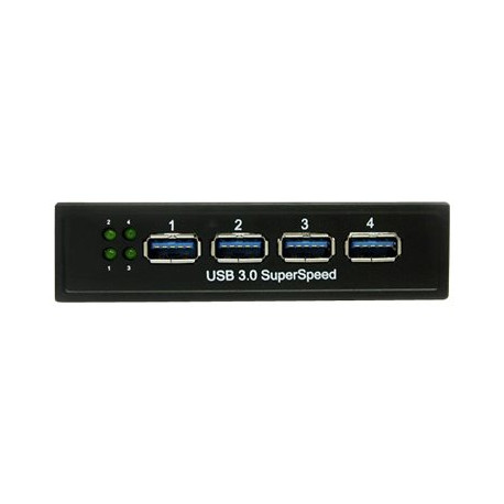 StarTech.com Hub USB 3.0 a 4 porte panello frontale - Alloggiamento 3,5 5,25" - Hub - 4 x SuperSpeed USB 3.0 - modulo plug-in -