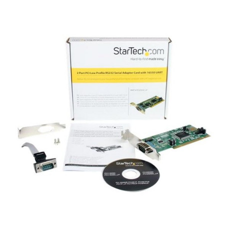 StarTech.com Scheda seriale PCI basso Profilo RS232 a 2 porte con 16550 UART (PCI2S550_LP) - Scheda seriale - PCI - RS-232 x 2