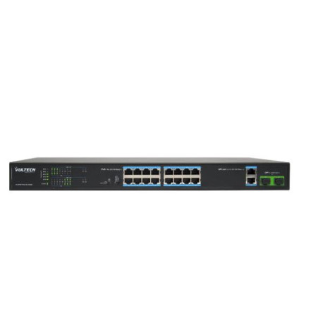 Switch PoE+ Vultech Security 16 porte 10/100 FE + 2 porte + 2 porte Uplink 10/100/1000 GE + 2 porte Uplink SFP 200W AI SMART