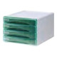 ARDA Olivia - Cassettiera - 4 cassetti - per A4, 265 x 335 mm - verde trasparente