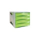 ARDA Smile - Cassettiera - 4 cassetti - per A4, 240 x 320 mm - verde trasparente