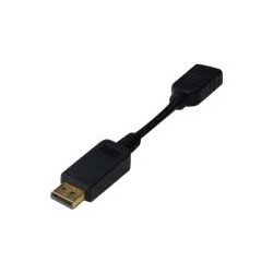 ASSMANN Basic - Adattatore video - DisplayPort maschio a HDMI femmina - 15 cm - a doppia schermatura - nero