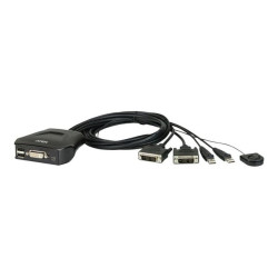 ATEN CS22D - Switch KVM - 2 x KVM port(s) - 1 utente locale - desktop