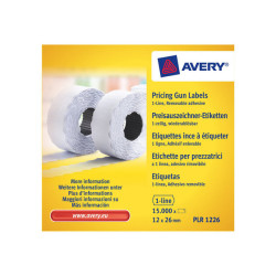 Avery Zweckform - Carta - adesivo rimovibile - bianco - 12 x 26 mm 15000 etichette (10 rotolo(i) x 1500) etichette per cartelli