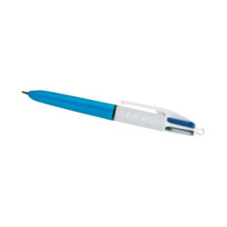 BIC 4 Colours Mini - Penna a sfera a 4 colori - nero, rosso, blu, verde - 1 mm - medio - retrattile (pacchetto di 12)