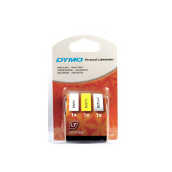 DYMO LetraTAG - Rotolo (1,2 cm x 4 m) 3 rotoli kit nastri per etichette - per LetraTag LT-100H, LT-100T