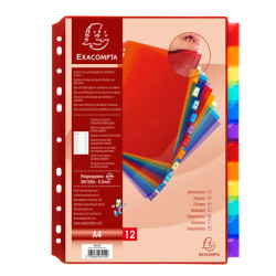 Intercalari neutri - PP - A4 - trasparente - 12 posizioni - Exacompta