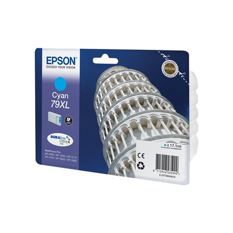 Epson 79XL - 17.1 ml - XL - ciano - originale - cartuccia d'inchiostro - per WorkForce Pro WF-4630DWF, WF-4640DTWF, WF-5110DW, 