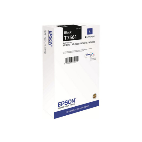 Epson T7561 - 50 ml - taglia L - nero - originale - cartuccia d'inchiostro - per WorkForce Pro WF-8010, WF-8090, WF-8090 D3TWC,