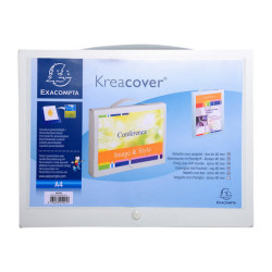 Exacompta Kreacover - Cartella a scatola - larghezza dorsale 40 mm - per A4 - bianco opaco