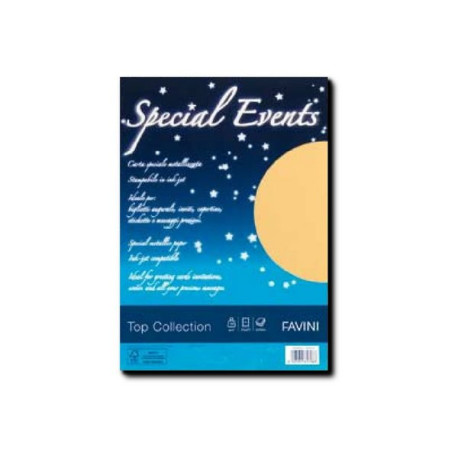 FAVINI HOME-OFFICE PRESTIGE Top Collection Special Events - Oro - A4 (210 x 297 mm) - 250 g/m² - 10 fogli Carta ai pigmenti per