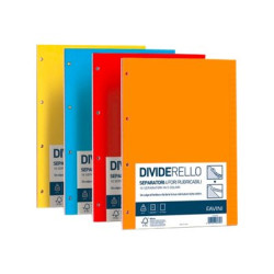 FAVINI SCHOOL BASIC DIVIDERELLO - Divisorio - per 220 x 297 mm - con schede - colori assortiti (pacchetto di 10)