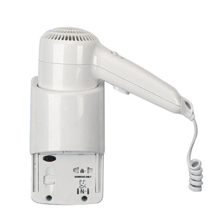Asciugacapelli da hotel Yul Basic - aggancio laterale con presa - 20x10x22,1 cm - 1200 W - 220/240 V - ABS - bianco - Medial
