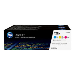 HP 128A - Confezione da 3 - giallo, ciano, magenta - originale - LaserJet - cartuccia toner (CF371AM) - per Color LaserJet Pro 