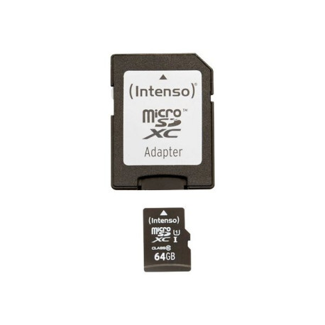 Intenso Premium - Scheda di memoria flash (adattatore da microSDXC a SD in dotazione) - 64 GB - UHS Class 1 / Class10 - UHS-I m