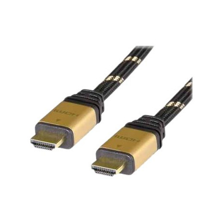 ITB Solution GOLD - Cavo HDMI con Ethernet - HDMI maschio a HDMI maschio - 10 m - a doppia schermatura - nero, oro