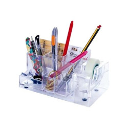 Lebez - Organizzatore scrivania - plastica ABS - trasparente