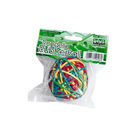 Lebez RubberBall - Elastici - 0.3 cm x 7.5 cm - 140 g - assortiti (pacchetto di 200)