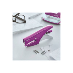 Leitz WOW - Graffatrice - 15 fogli / 1.5 mm - No.8, 6/4 - metallo - viola metallizzato