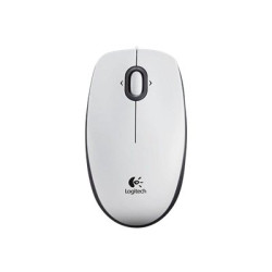 Logitech B100 - Mouse - per destrorsi e per sinistrorsi - ottica - 3 pulsanti - cablato - USB - bianco