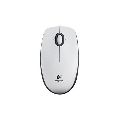 Logitech B100 - Mouse - per destrorsi e per sinistrorsi - ottica - 3 pulsanti - cablato - USB - bianco