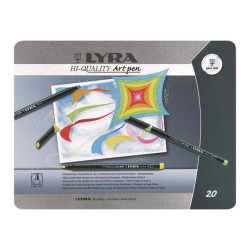 Lyra Hi-Quality Art Pen - Penna punta in fibra - inchiostro base acqua (pacchetto di 20)