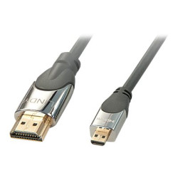 Lindy CROMO High-Speed-HDMI-Kabel mit Ethernet - Cavo HDMI con Ethernet - 19 pin micro HDMI Type D maschio a HDMI maschio - 2 m