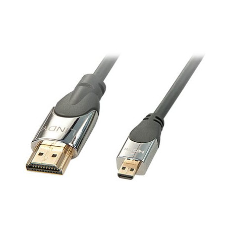 Lindy CROMO High-Speed-HDMI-Kabel mit Ethernet - Cavo HDMI con Ethernet - 19 pin micro HDMI Type D maschio a HDMI maschio - 2 m