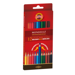 Matite colorate Mondeluz - acquerellabili - diametro mina 3,8 mm - colori assortiti - Koh.I.Noor - conf. 12 pezzi