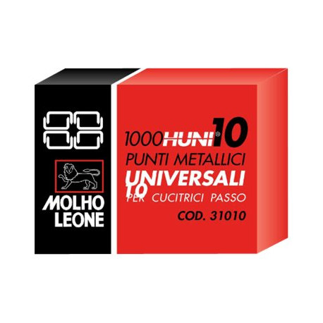 Molho Leone Universali Huni 10 - Punti metallici - No. 10 - metallo - pacco da 1000