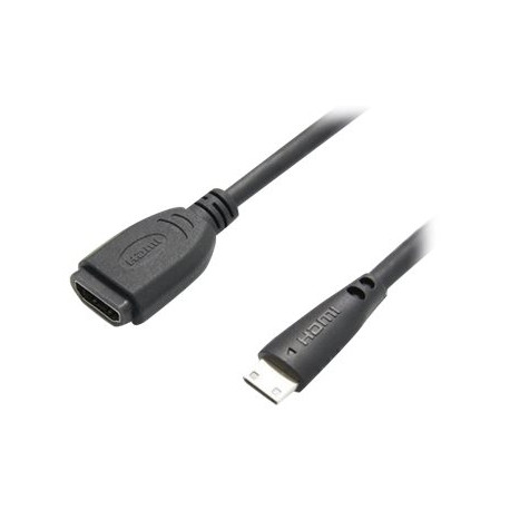 Nilox - Cavo HDMI - HDMI femmina a 19 pin mini HDMI Type C maschio - 15 cm - nero