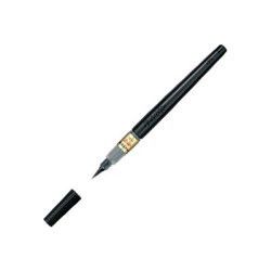 Pentel Fude Pen - Penna con punta a pennello - nero - inchiostro base acqua - larga