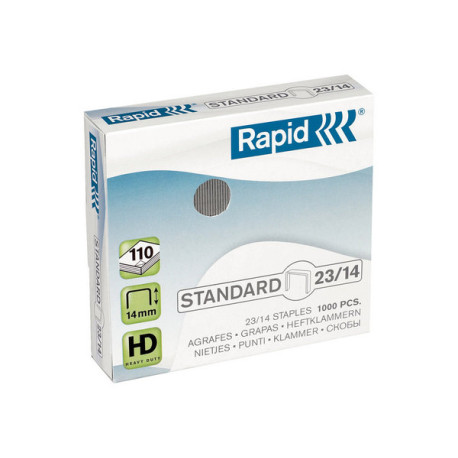 Rapid Standard - Punti metallici - 23/14 - 14 mm - metallo galvanizzato - galvanizzato - pacco da 1000 - per Fashion HD110, HD2