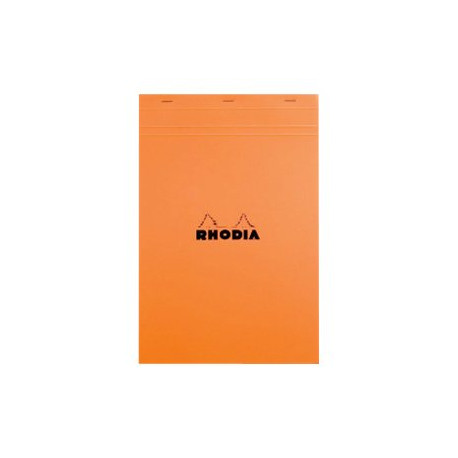 RHODIA A4+ - Blocchetto - graffettato - 210 x 318 mm - 80 fogli - bianco - arancione - cartone