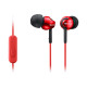 Sony MDR-EX110AP - Auricolari con microfono - in-ear - cablato - jack 3,5 mm - rosso