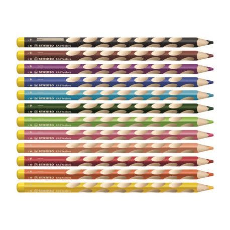 STABILO EASYcolors - Pastello colorato - colori assortiti - 4.2 mm (pacchetto di 12)