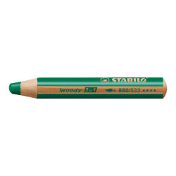 STABILO woody 3 in 1 - Pastello colorato - per vetro, pelle, metallo - verde scuro - 10 mm