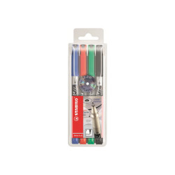 STABILO Write-4-all - Marcatore - permanente - nero, rosso, blu, verde - inchiostro a base alcolica - 0.7 mm - fine (pacchetto 