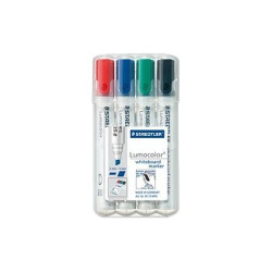 STAEDTLER Lumocolor - Marcatore - per vetro, lavagna bianca, porcellana - nero, rosso, blu, verde - 2-5 mm (pacchetto di 4)