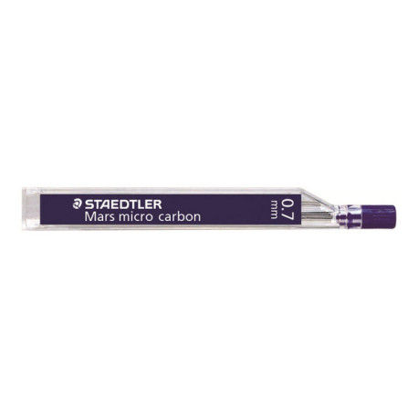 STAEDTLER Mars micro carbon - Mina per matita - H - nero jet - 0.7 mm - pacco da 12 - per graphite 760, 762, 779