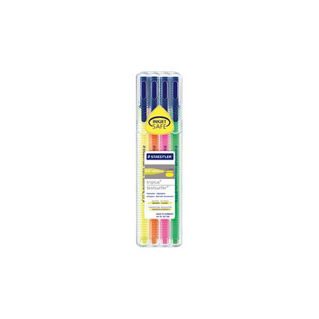 STAEDTLER triplus textsurfer - Evidenziatore - verde neon, giallo neon, arancione neon, rosa neon - inchiostro pigmentato base 