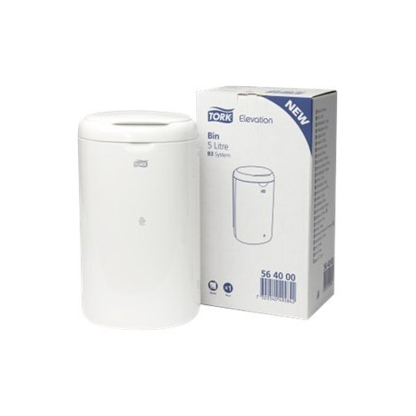 Tork Elevation Mini Bin - Bidone rifiuti - coperchio ribaltabile - 5 L - plastica - bianco