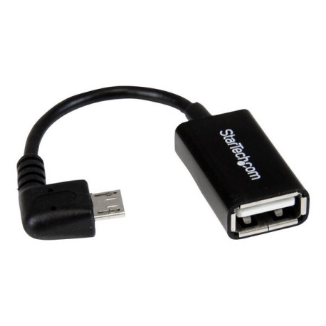 StarTech.com Cavo Adattatore micro USB a USB femmina angolato a destra OTG da viaggio - Connettore a 90 gradi da 12 cm M/F - Ne