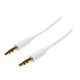 StarTech.com Cavo audio stereo slim da 3,5 mm bianco 1m - M/M - Cavo per cuffie da maschio a maschio - Mini jack da 3,5 mm (MU1