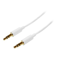 StarTech.com Cavo audio stereo slim da 3,5 mm bianco 1m - M/M - Cavo per cuffie da maschio a maschio - Mini jack da 3,5 mm (MU1